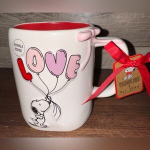 Super Cute Rae Dunn  Peanuts Snoopy LOVE Balloons Mug "Made With Love" VALENTINE